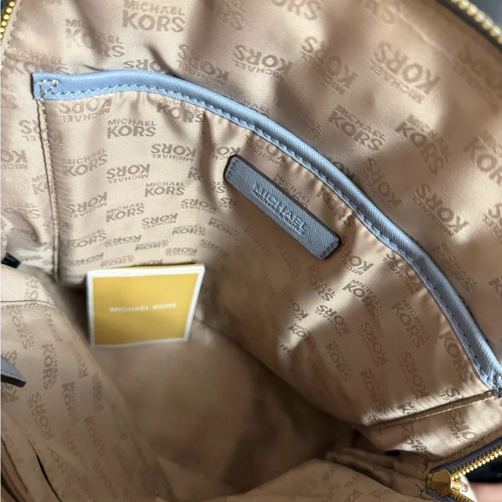 Michael Kors White Leather Mini Backpack with Gold Hardware - Picture 3 of 3